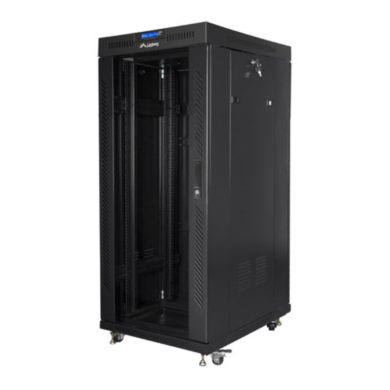 ARMARIO LANBERG RACK 19 27u 800X1000 FLAT PACK NEGRO PUERTA CRISTAL CON LCD