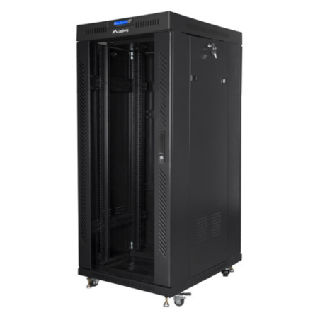 ARMARIO LANBERG RACK 19 27u 800X1000 FLAT PACK NEGRO PUERTA CRISTAL CON LCD