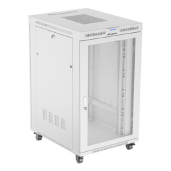 ARMARIO LANBERG RACK 19 27U 800X1000 FLAT PACK GRIS PUERTA PERFORADA CON LCD