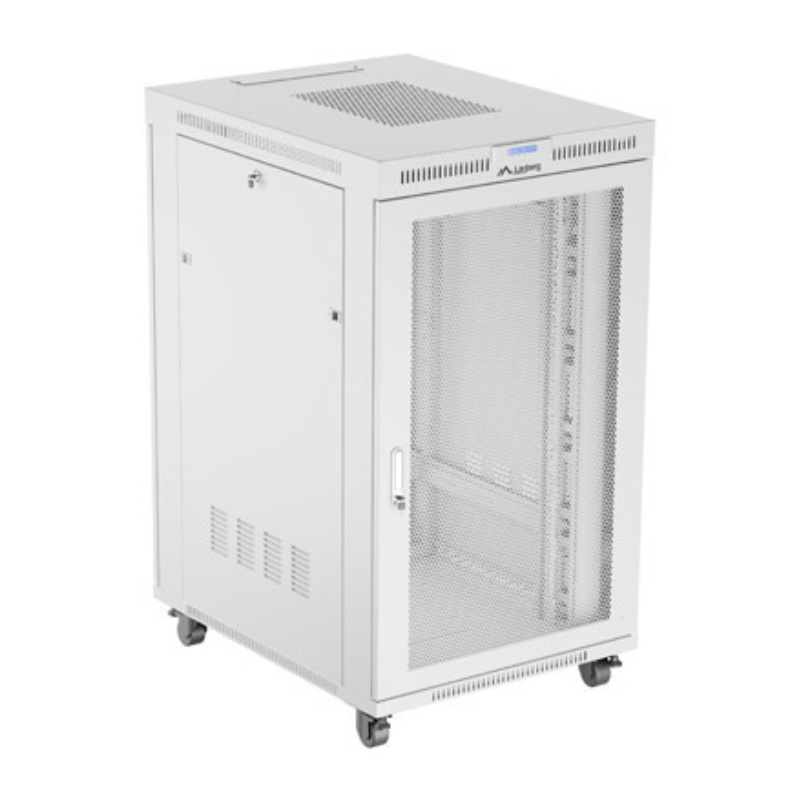ARMARIO LANBERG RACK 19 27U 800X1000 FLAT PACK GRIS PUERTA PERFORADA CON LCD