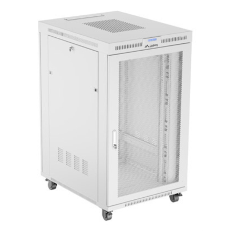 ARMARIO LANBERG RACK 19 27U 800X1000 FLAT PACK GRIS PUERTA PERFORADA CON LCD