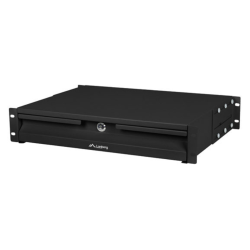 CAJON PARA RACK 19 2U 483X360MM HASTA 90KG NEGRO CIERRE FRONTAL