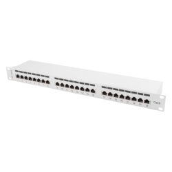 PATCH PANEL LANBERG 24 PUERTOS 1U 19 CAT6 FTP GRIS