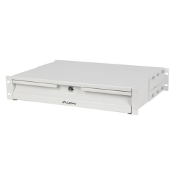 CAJON LANBERG PARA RACK 19 2U 483X360MM HASTA 90KG GRIS CIERRE FRONTAL