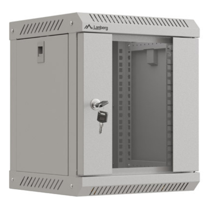 ARMARIO LANBERG MURAL RACK 10 6U 300X300 FLAT PACK GRIS PUERTA CRISTAL