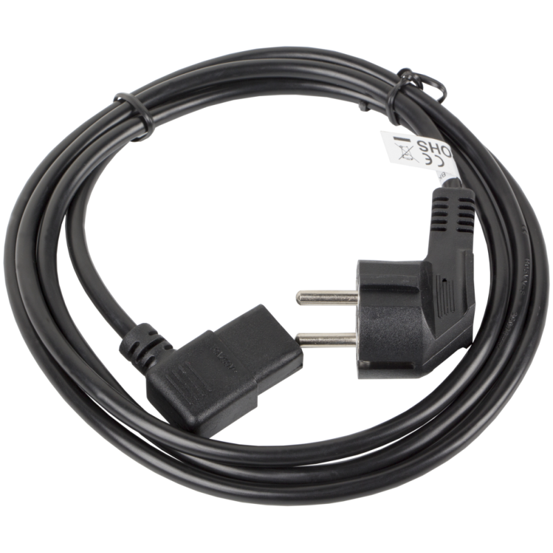 CABLE DE ALIMENTACION LANBERG SCHUKO CEE 7 7 A IEC320 C13 ACODADO 3M