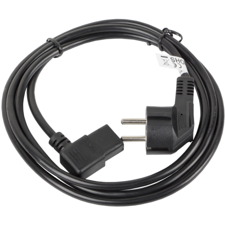 CABLE DE ALIMENTACION LANBERG SCHUKO CEE 7 7 A IEC320 C13 ACODADO 3M