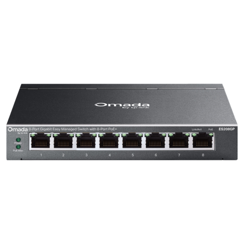 SWITCH OMADA TP LINK ES208GP 8 PORT GIGABIT EASY MANAGED WITH 8 PORT POE
