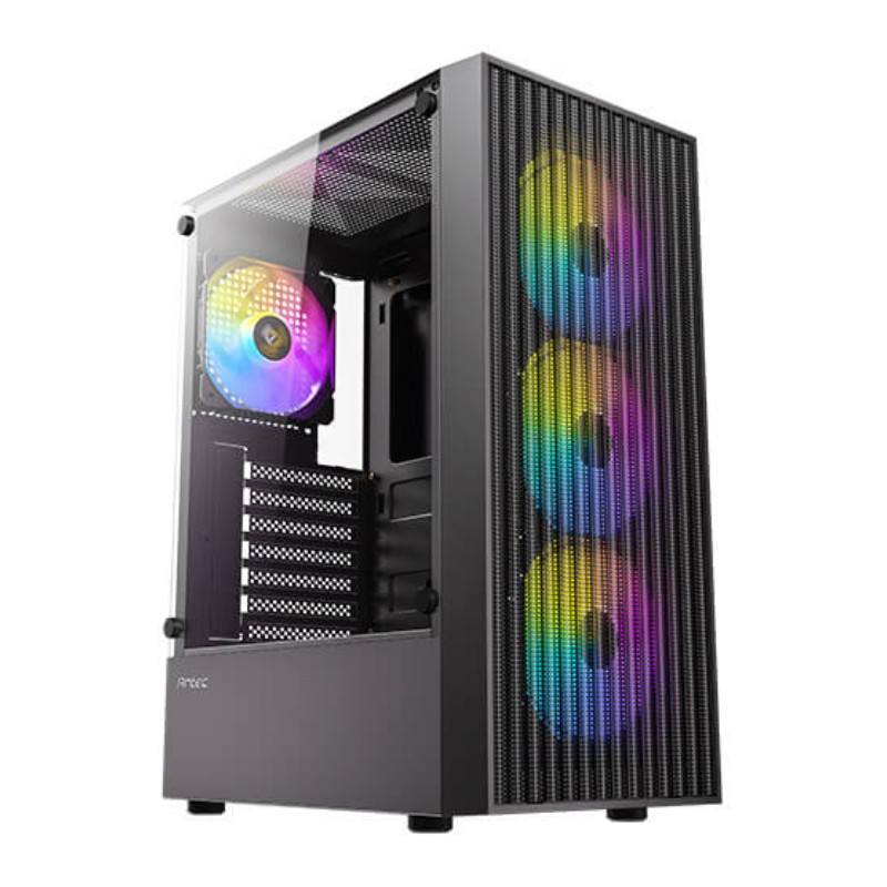 CAJA ANTEC AX27 ARGB ATX NEGRO 4XVENT 120MM 2XUSB SN FUENTE