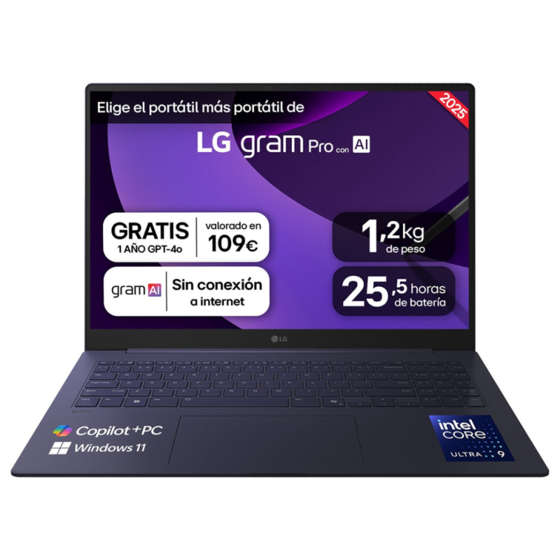 PORTATIL LG GRAM U9 288V 32GB 1TB 16WQXGA W11H