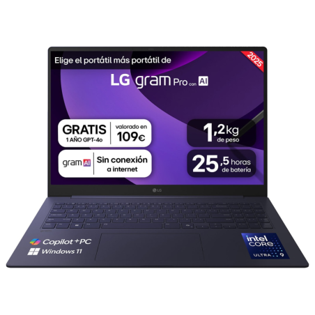 PORTATIL LG GRAM U9 288V 32GB 1TB 16WQXGA W11H