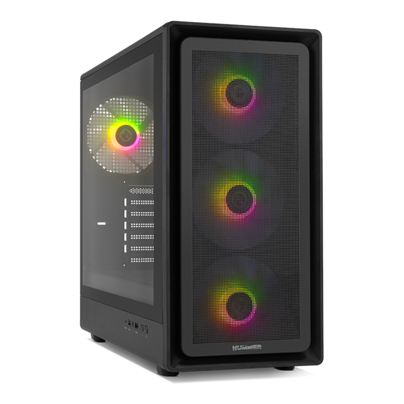 CAJA NOX SEMITORRE HYPERFLOW HUMMER AERO ARGB NEGRO USB 30 TYPE C