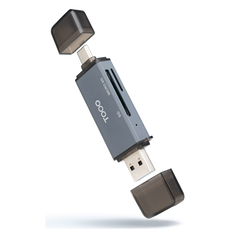 LECTOR TARJETAS TOOQ USB 30 USB CUSB A SD TF GRIS