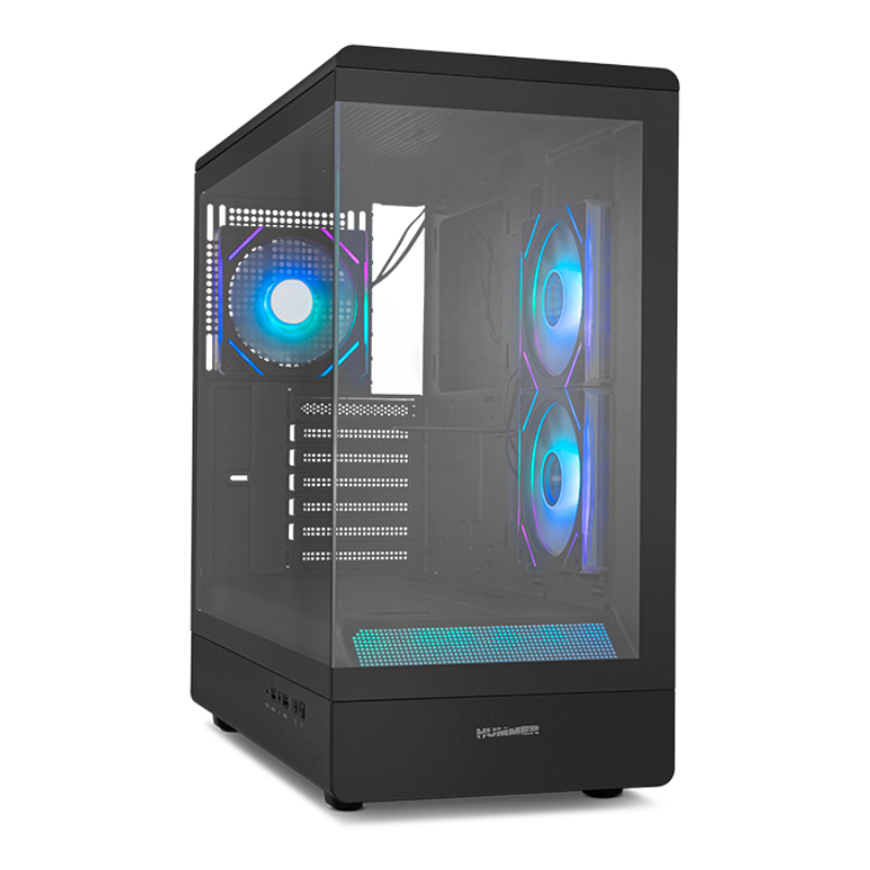 CAJA NOX SEMITORRE FRAMELESS HUMMER SIGNAL ARGB NEGRO USB TYPE C