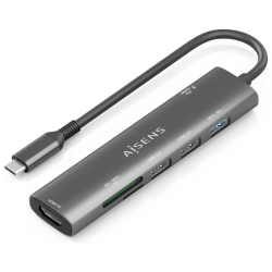 USB C DOCK AISENS 7 EN 1 USB C A HDMI 2XUSB A USB A PD 100W SD MICRO SD