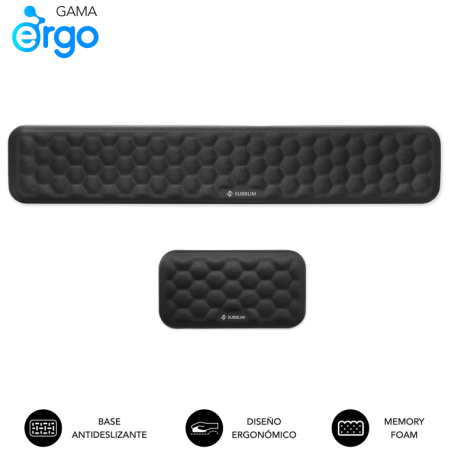 PACK SUBBLIM ERGO AIRPADDING REPOSAMUNECAS TECLADO Y RATON NEGRO