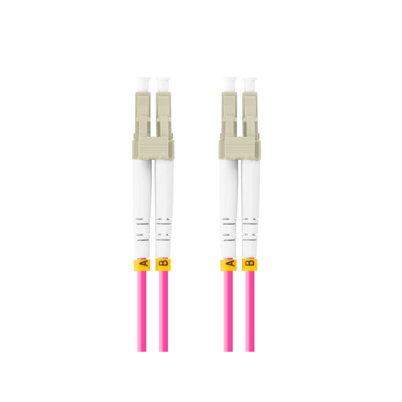 CABLE DE FIBRAOPTICA LANBERG 2M MULTI LC UPC LC UPC DUPLEX OM4 50 125 LSZH VIOL