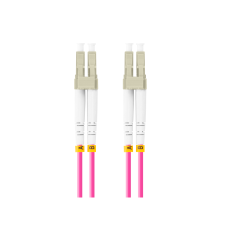 CABLE DE FIBRAOPTICA LANBERG 2M MULTI LC UPC LC UPC DUPLEX OM4 50 125 LSZH VIOL