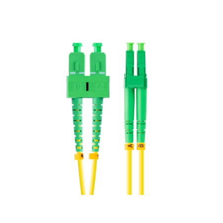 CABLE DE FIBRAOPTICA LANBERG 2M MONO SC APC LC APC DUPLEX G657A1 LSZH AMARILL