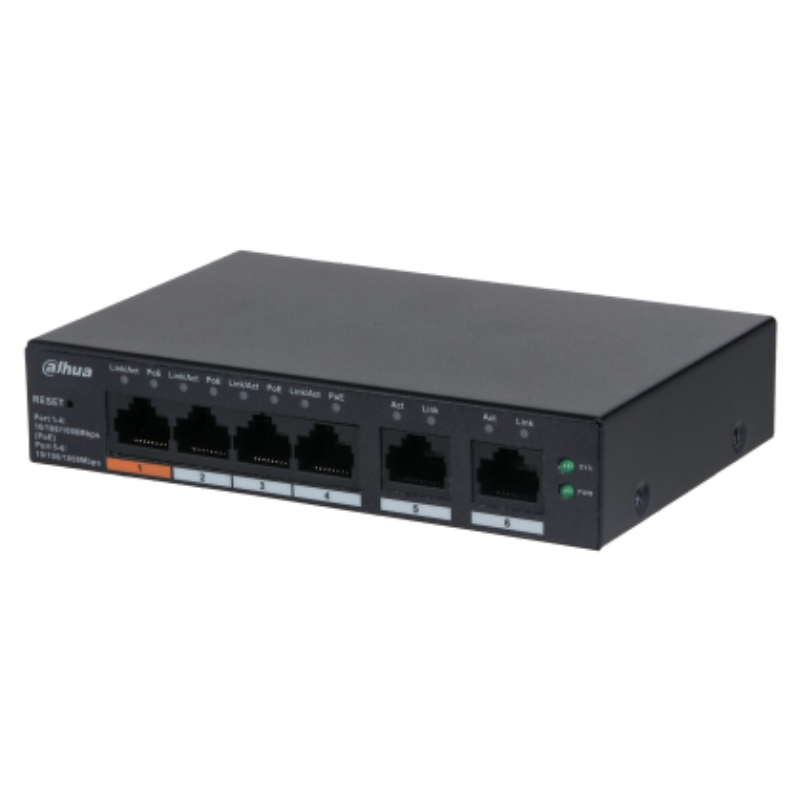 SWITCH IT DAHUA DH CS4006 4GT 60 GIGABIT SWITCH WITH 4 PORT POE