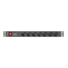 REGLETA LANBERG 1U 10A 7X SCHUKO RACK 19 2M NEGRO C14