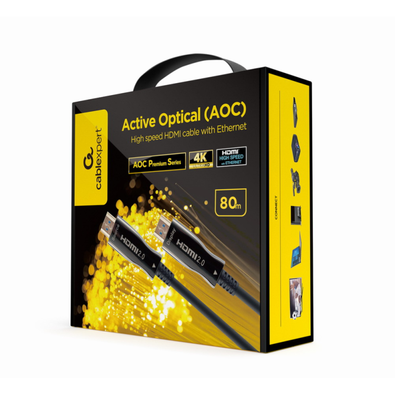 CABLE HDMI GEMBIRD DE ALTA VELOCIDAD CON OPTICA ACTIVA AOC CON ETHERNET 80 M