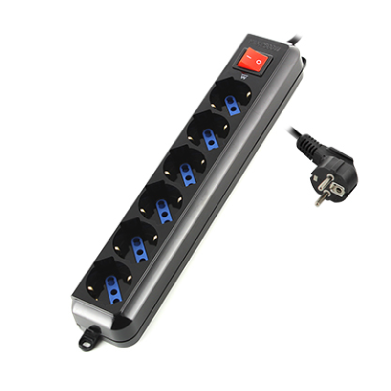 REGLETA EWENT 6 SALIDAS AC 15m NEGRO