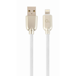 CABLE DE DATOS Y CARGA GEMBIRD 8 PINES DE CAUCHO PREMIUM 1 M BLANCO