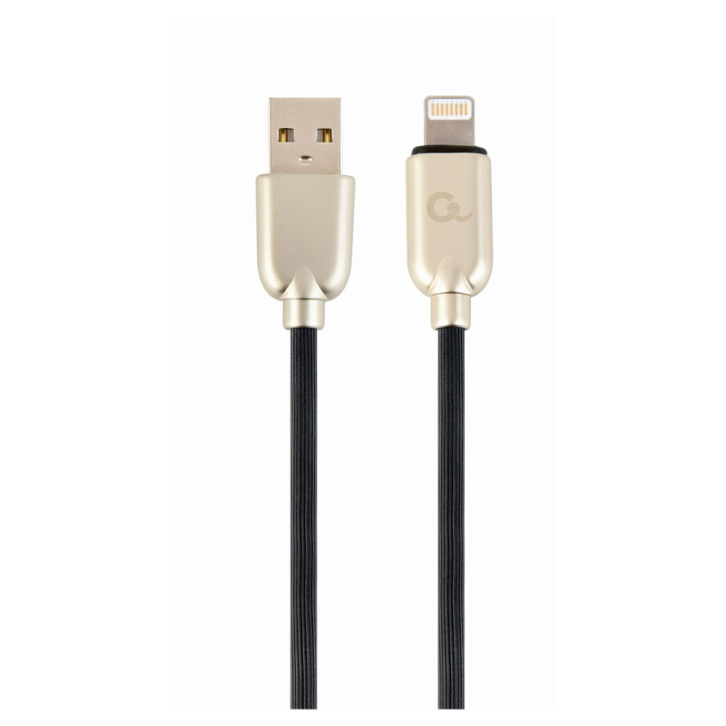 CABLE DE DATOS Y CARGA GEMBIRD 8 PINES DE CAUCHO PREMIUM 2M NEGRO
