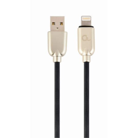 CABLE DE DATOS Y CARGA GEMBIRD 8 PINES DE CAUCHO PREMIUM 2M NEGRO