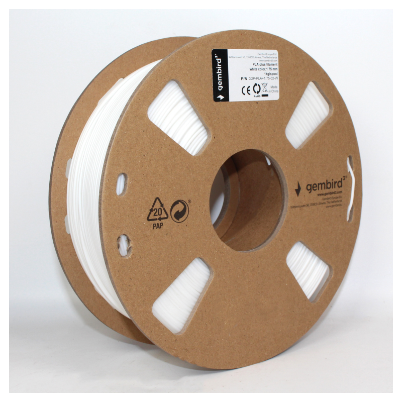 FILAMENTO GEMBIRD PLA BLANCO 175 MM 1 KG