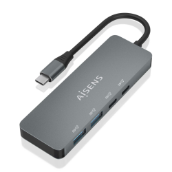 HUB AISENS USB 32 GEN2 10G USB C M 2XUSB C H 2XUSB A H 15CM GRIS