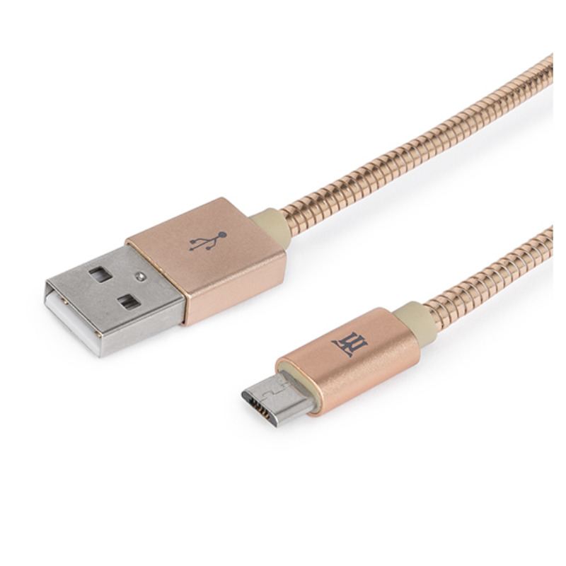 CABLE MAILLON PREMIUM MICRO USB 24 METAL DORADO 1M