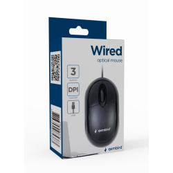 RATON OPTICO GEMBIRD USB 1000 DPI NEGRO 3 BOTONES