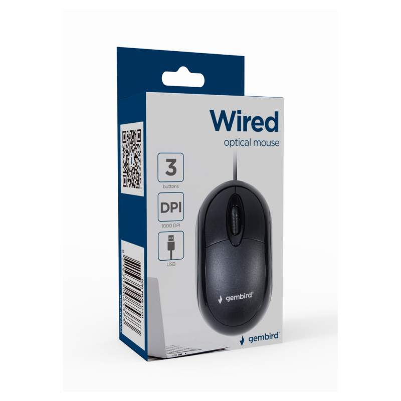 RATON OPTICO GEMBIRD USB 1000 DPI NEGRO 3 BOTONES