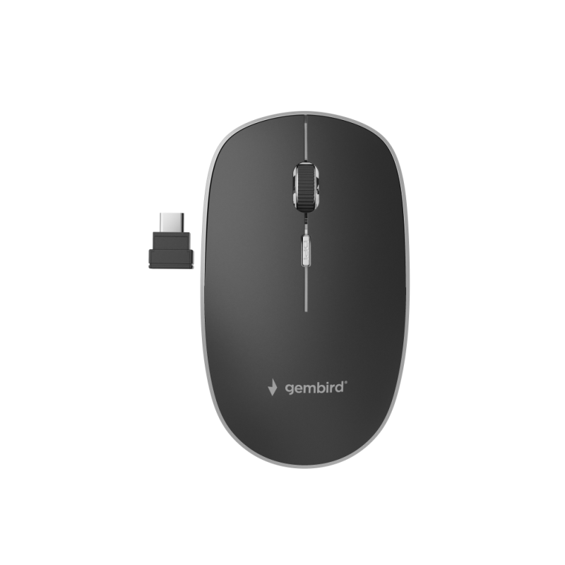 RATON OPTICO GEMBIRD INALAMBRICO 1600 DPI NEGRO 4 BOTONES RECEPTOR TIPO
