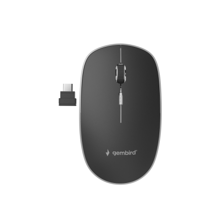 RATON OPTICO GEMBIRD INALAMBRICO 1600 DPI NEGRO 4 BOTONES RECEPTOR TIPO