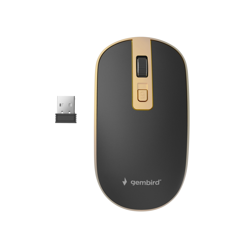 RATON GEMBIRD WIRELESS OPTICAL BLACK GOLD