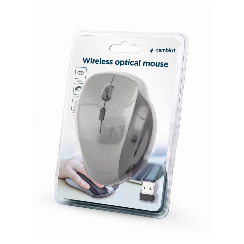 RATON GEMBIRD 6 BOTONES WIRELESS OPTICAL NEGRO SPACE GREY