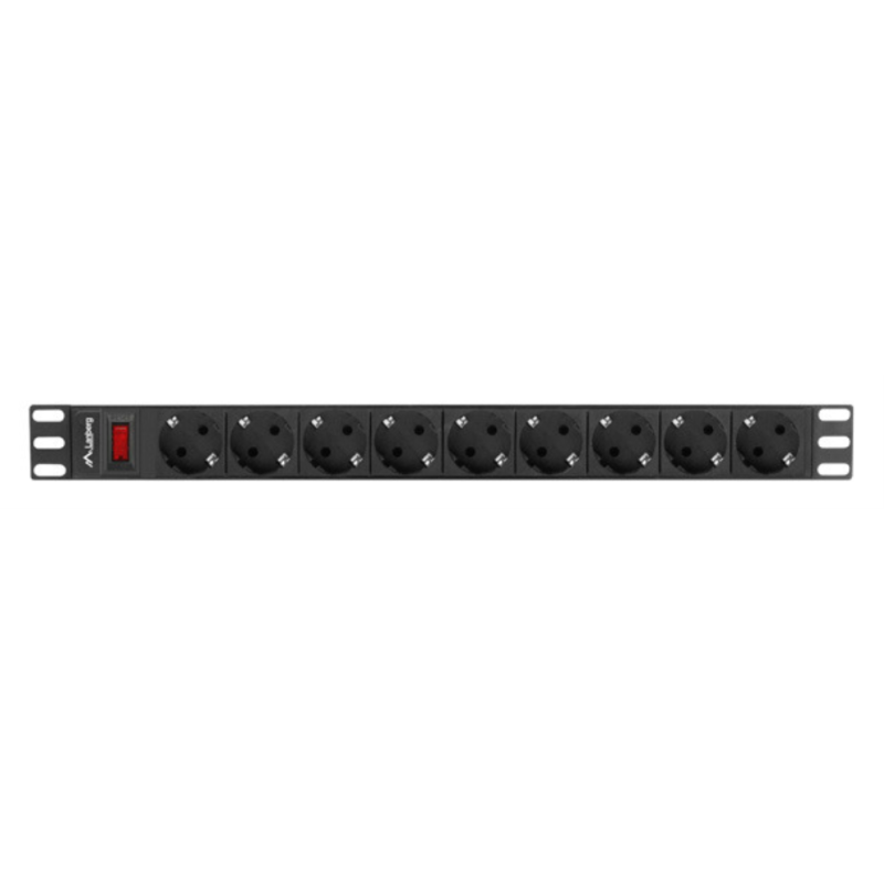 REGLETA LANBERG 1U 16A 9X SCHUKO RACK 19 3M NEGRO