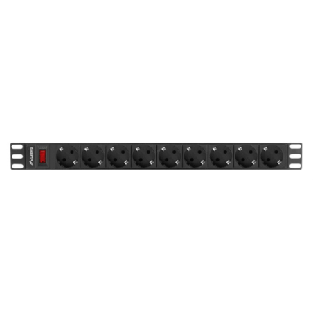 REGLETA LANBERG 1U 16A 9X SCHUKO RACK 19 3M NEGRO