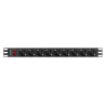 REGLETA LANBERG 1U 16A 9X SCHUKO RACK 19 3M NEGRO