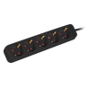 REGLETA LANBERG 5 TOMAS SCHUKO NEGRA 3M