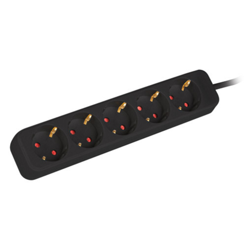 REGLETA LANBERG 5 TOMAS SCHUKO NEGRA 15M