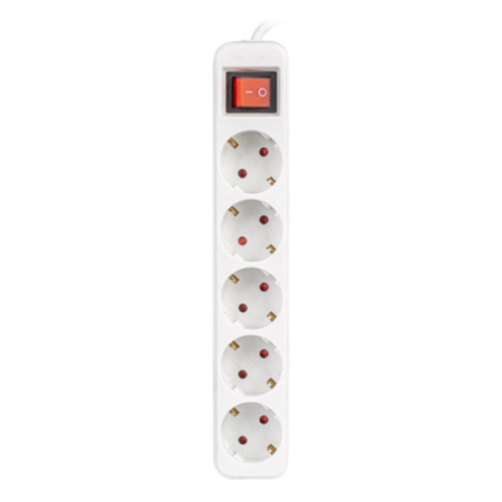 REGLETA LANBERG 5 TOMAS SCHUKO CON PROTECION BLANCA 15M