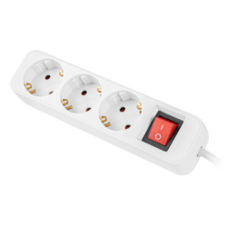 REGLETA LANBERG 3 TOMAS SCHUKO CON PROTECION BLANCA 15M