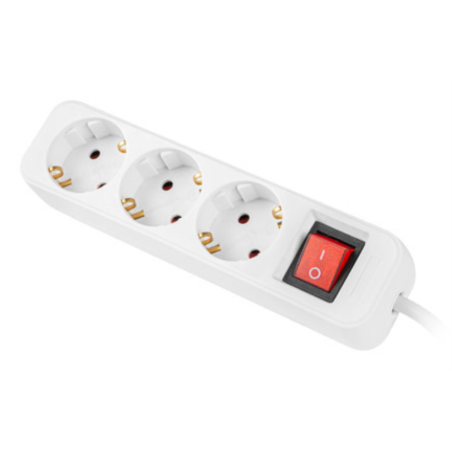 REGLETA LANBERG 3 TOMAS SCHUKO CON PROTECION BLANCA 15M