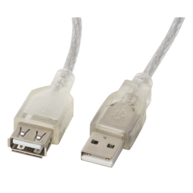 CABLE ALARGADOR LANBERGUSB 20 MACHO HEMBRA FERRITA 18M TRANSPARENTE