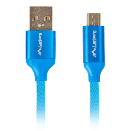 CABLE USB LANBERG 20 MACHO MICRO USB MACHO QUICK CHARGE 30 18M AZUL