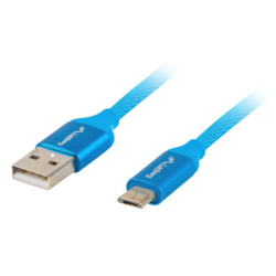 CABLE USB LANBERG 20 MACHO MICRO USB MACHO QUICK CHARGE 30 1M AZUL